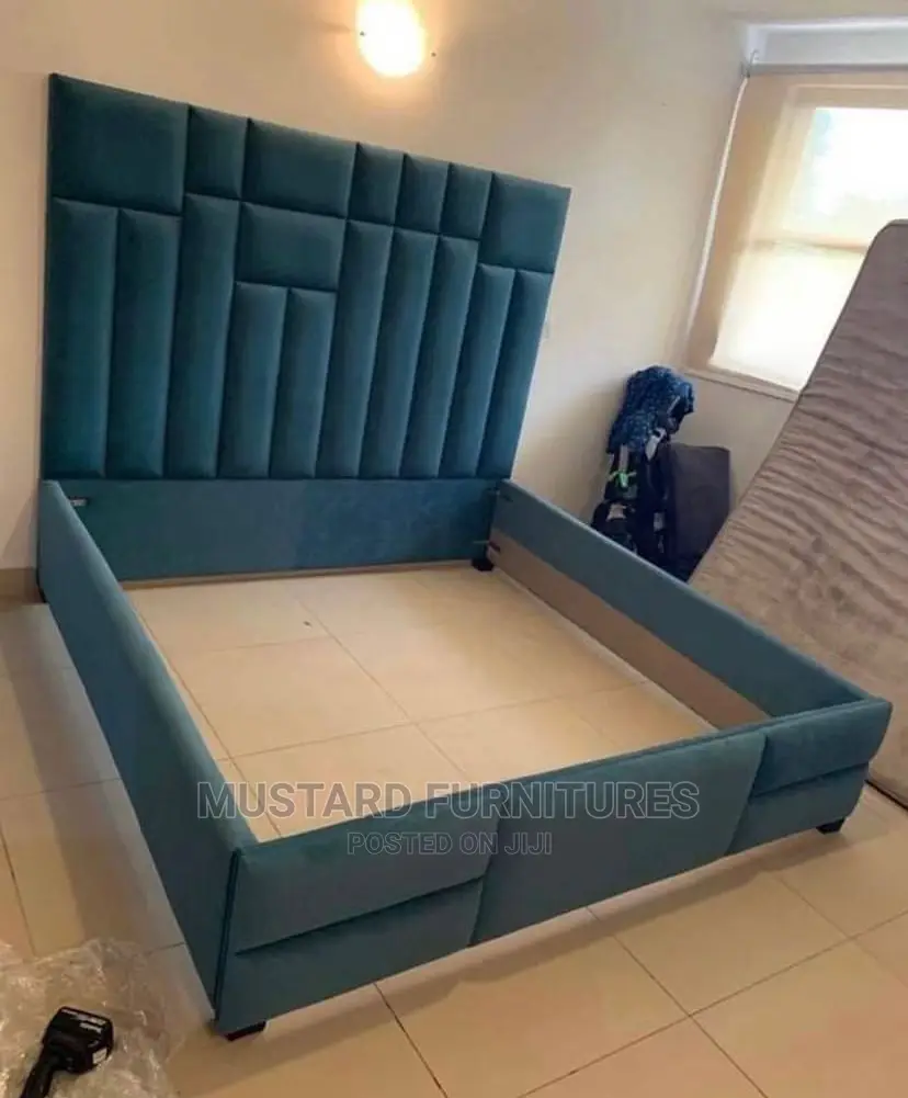 Modern 6 X 6ft High Back Rest Padded Bedframe.