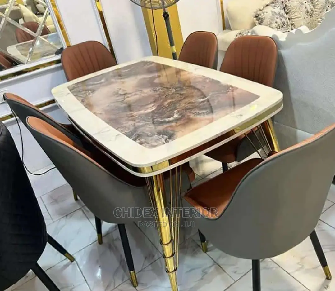 Classic Marble Gold Dining Table