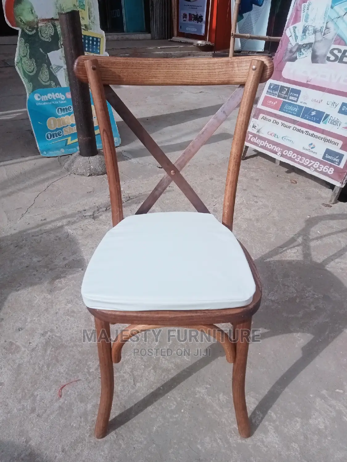 Brown Cross Back Chair