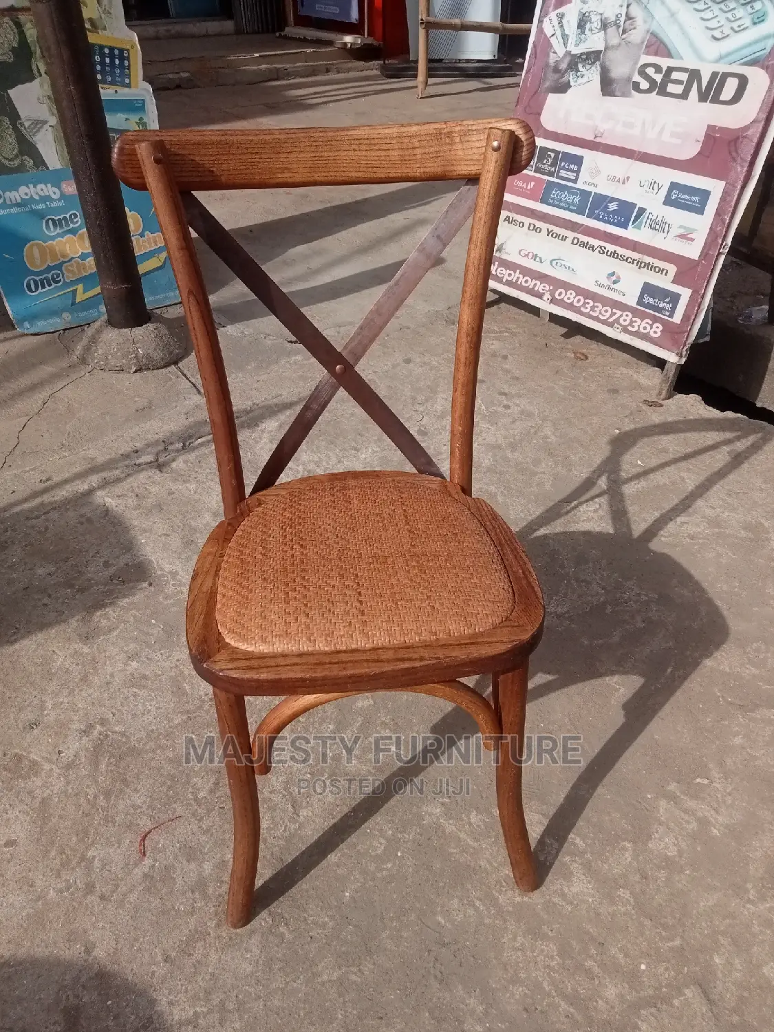 Brown Cross Back Chair