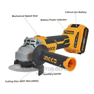 Lithium-Ion Angle Grinder Brushless Motor Ingco 20v