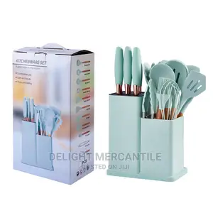 Silicon Kitchen Utensil Chopping Board Spoon Set 19 Pieces