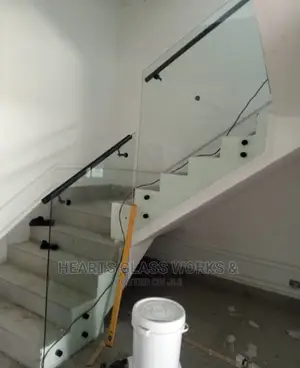10mm Glass Staircase Featuring Our 42mm Matt Black Steel
