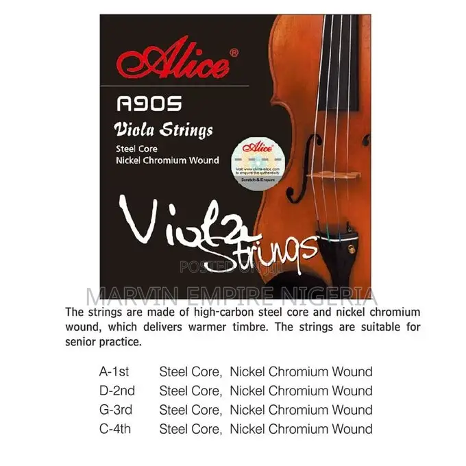 Viola Strings Nickel Steel Core 1st-4th Full Set_ Alice A905