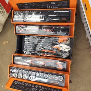 Folding Metal Tool Box With 85 Tool Sets