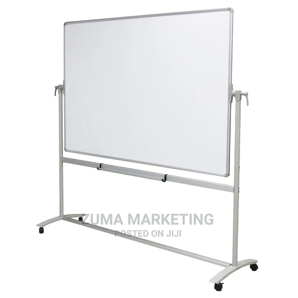 Double-Sided Magnetic Mobile Whiteboard With Stand 4ft by 4ft