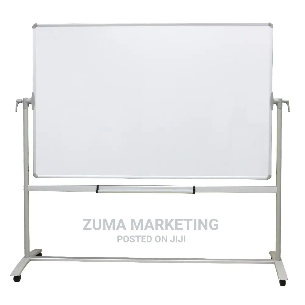 Double-Sided Magnetic Mobile Whiteboard With Stand 4ft by 4ft