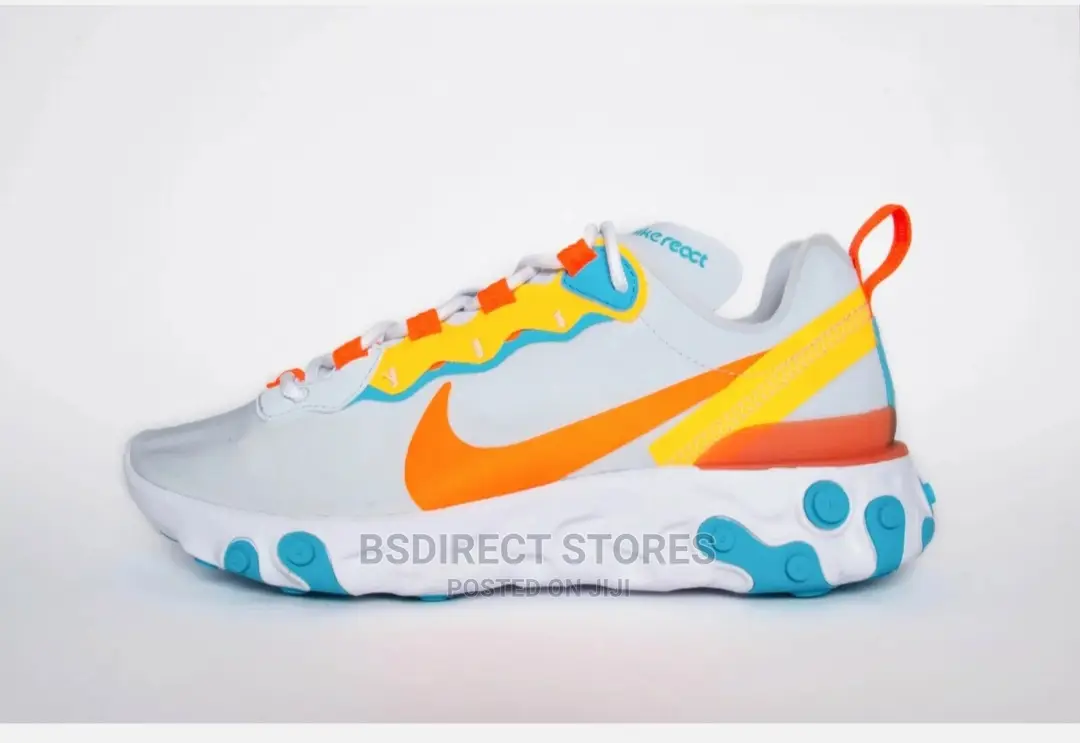 NIKE React Element 55 Ladies Footwear Grey/Hyper Crimson