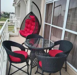 Garden Dining Table Set With Swing