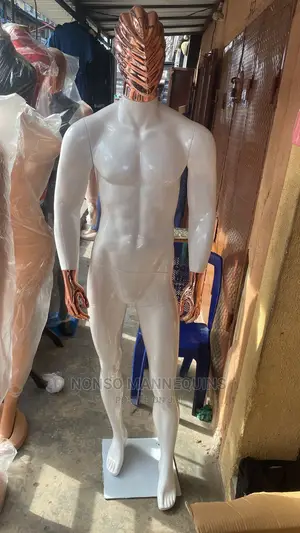 Rose Gold and White Glossy Fibre Male Mannequins
