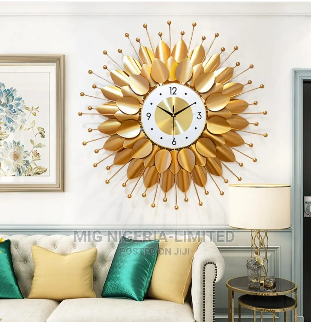 Wall Peacock Clock Design Gold And Purple Torch