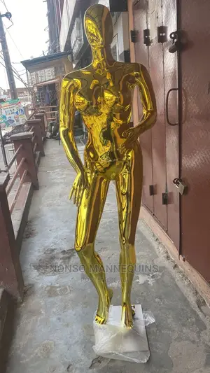 Size 12 Gold Chrome Female Faceless Display Mannequin