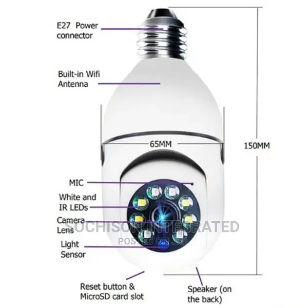 PTZ Bulb Spy Remote View Camera