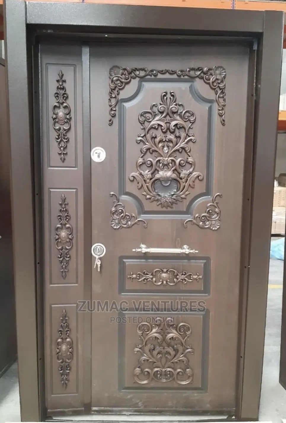 Flower Design Turkish Armoured Door in PortHarcourt Doors, Zumac