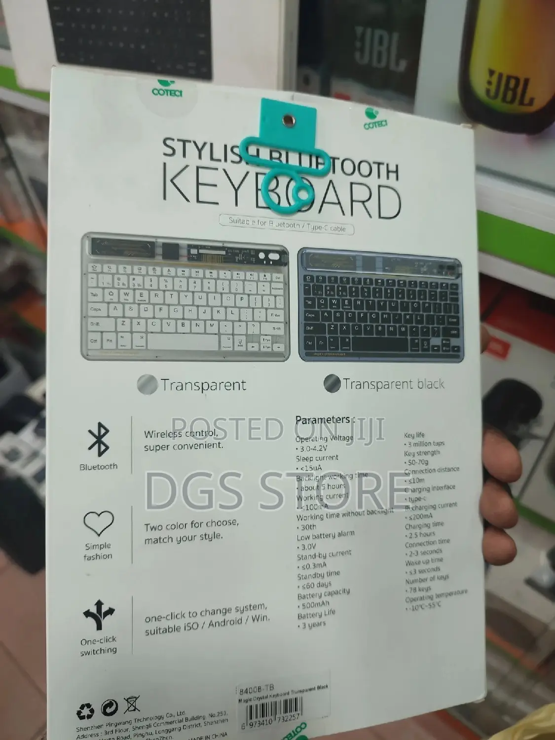 Coteci Stylish Bluetooth Keyboard/Type C Cable