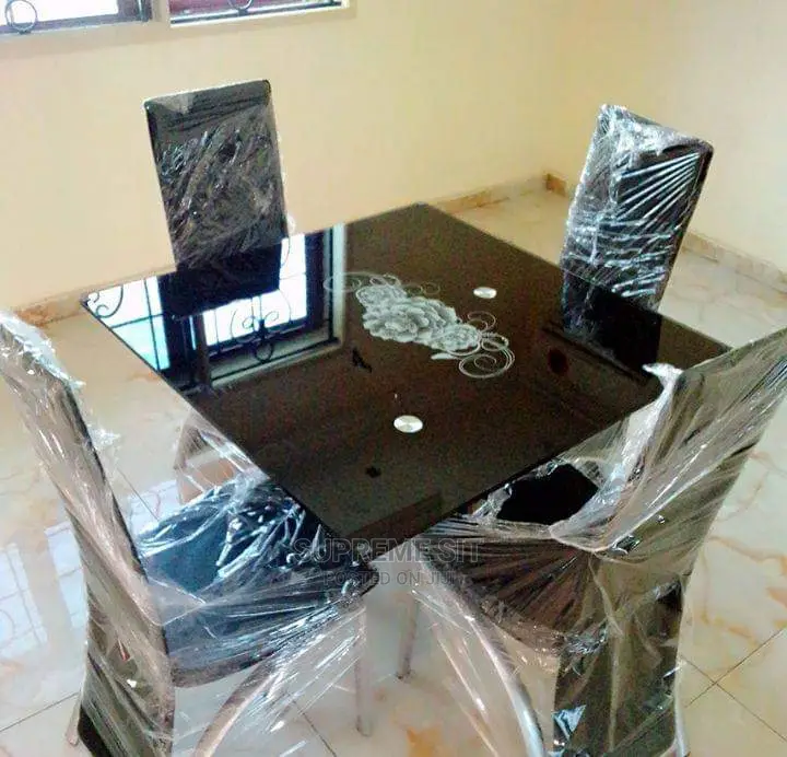 Dinning Table With Four Chairs, Glass