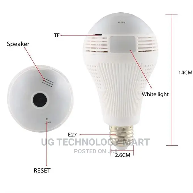 Panoramic Ip Camera 360° - 1080p Motion || Spy Bulb Camera