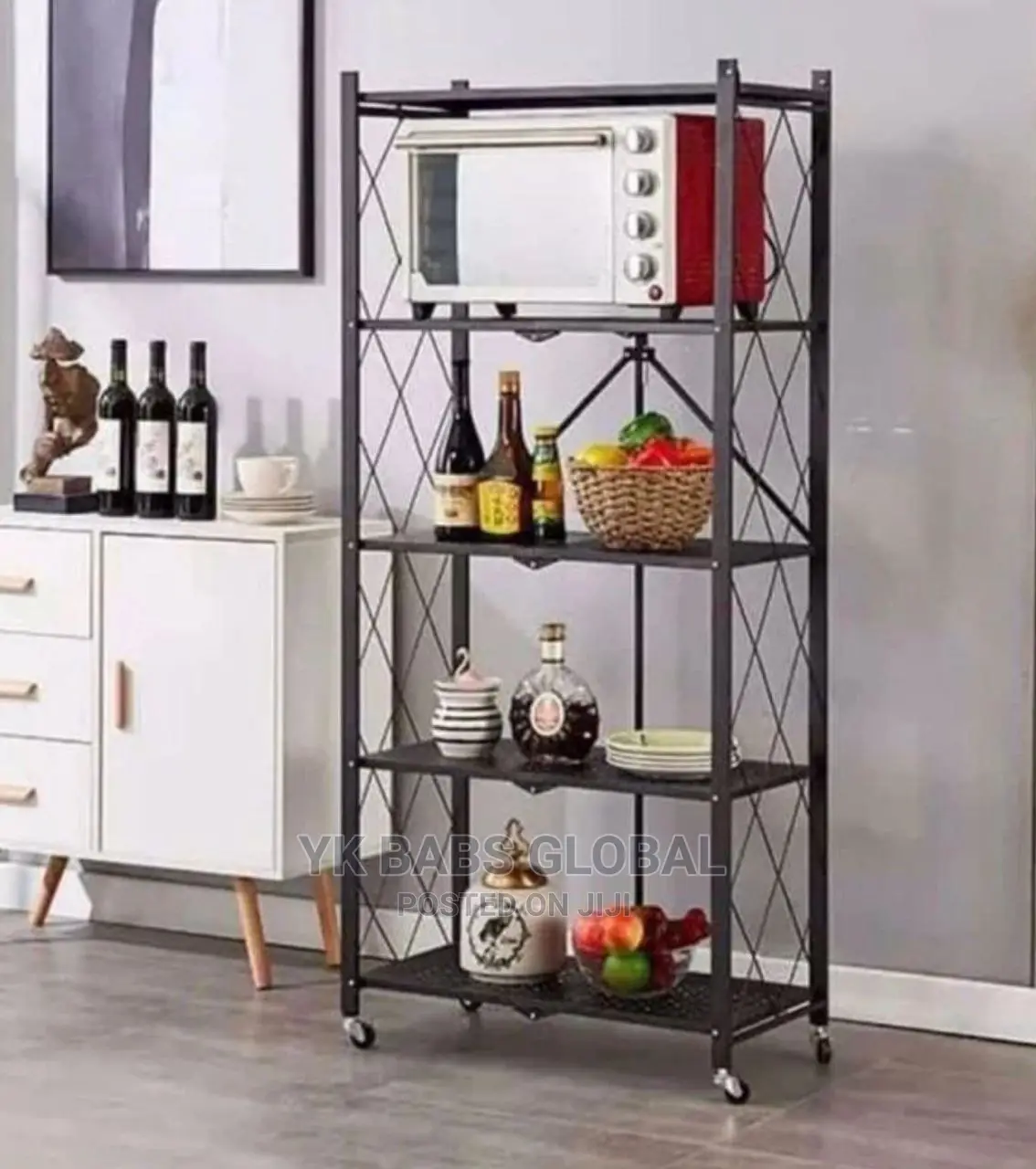 Foldable Movable Storage Shelves Rack 5 Layer