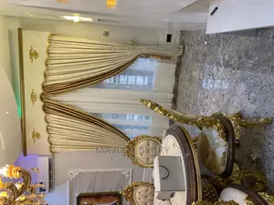 Top Turkish Curtain Design With Antic Gold Board