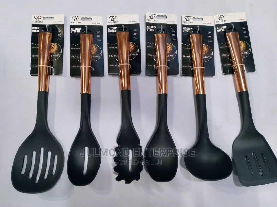 Gold Colour Handle Non-Stick Spoon Set