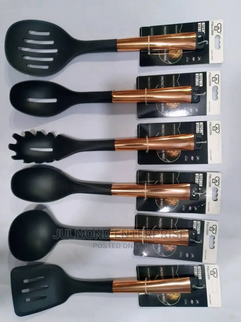 Gold Colour Handle Non-Stick Spoon Set