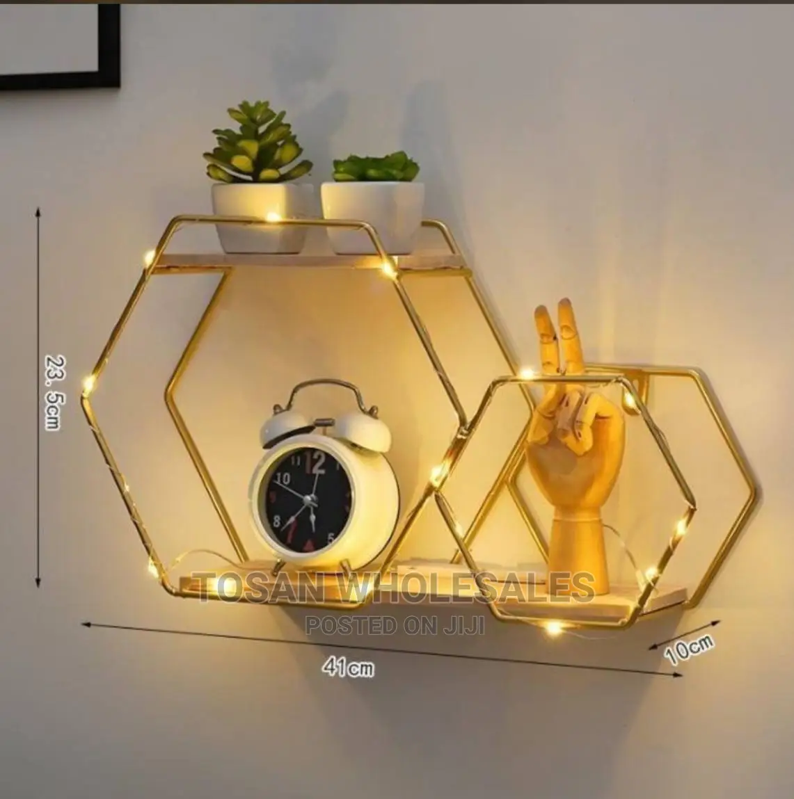 Double Butterfly Wall Shelf With Light