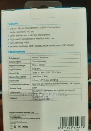 BOYA LAVALIER/Lapel Mic