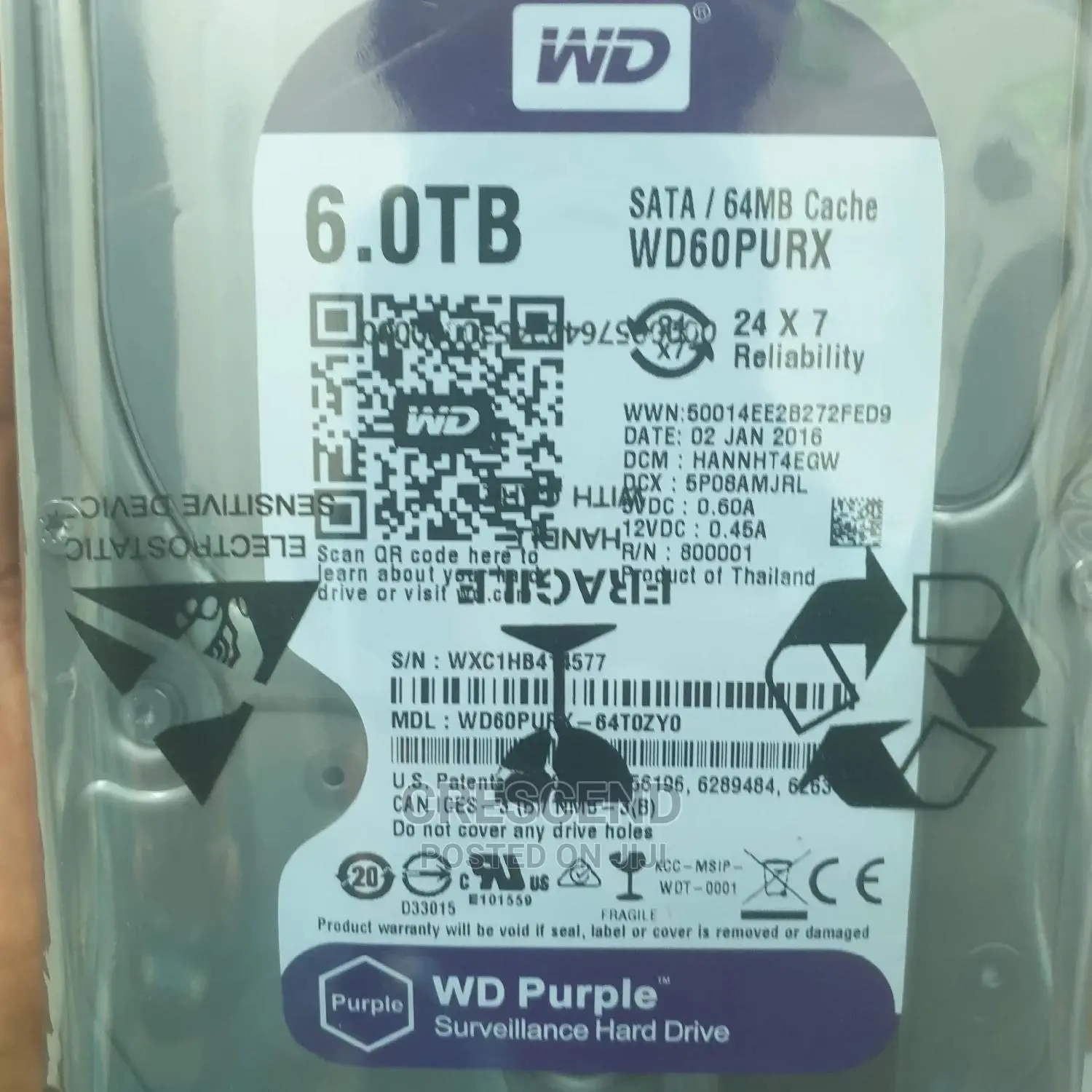 6tb. (Terabyte) Surveillance Hard Disk Drive.(Hdd)