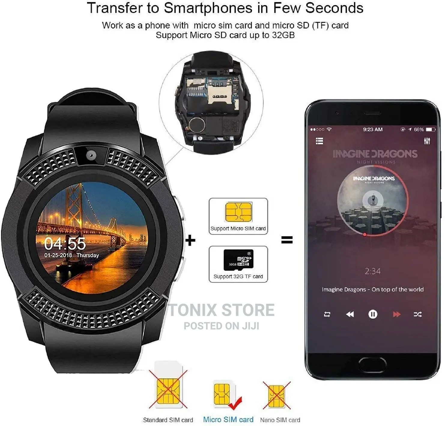 Multifunction Smartwatch With Sim Slot Memory Card Slot