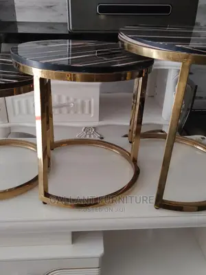 Marble Center Table With Two Said Stools