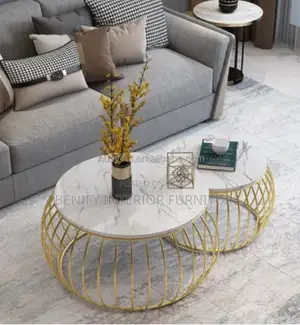 Modern Marble Center Table With Side Stool