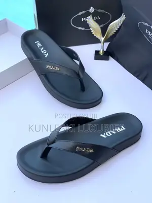 Original Prada Men Casual Leather Slippers