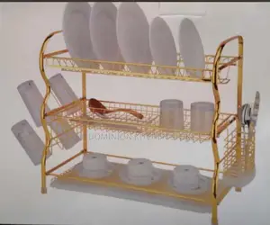 Quality Gold Dish Drainer Plate Rack(3layer)