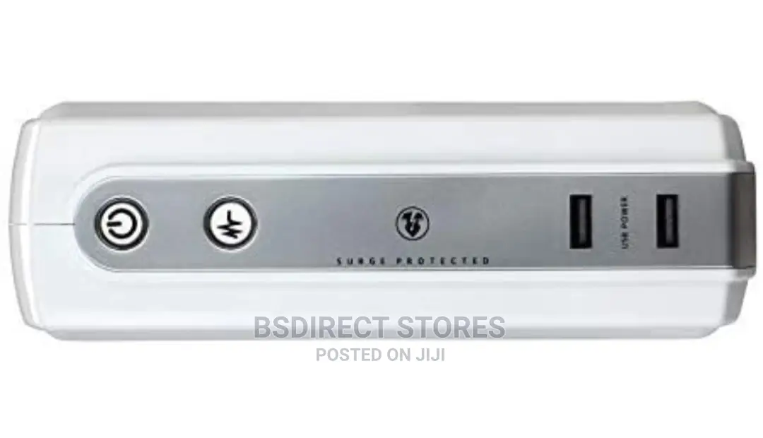 Masterplug WHITE Six Socket Extension Lead With USB - 1m