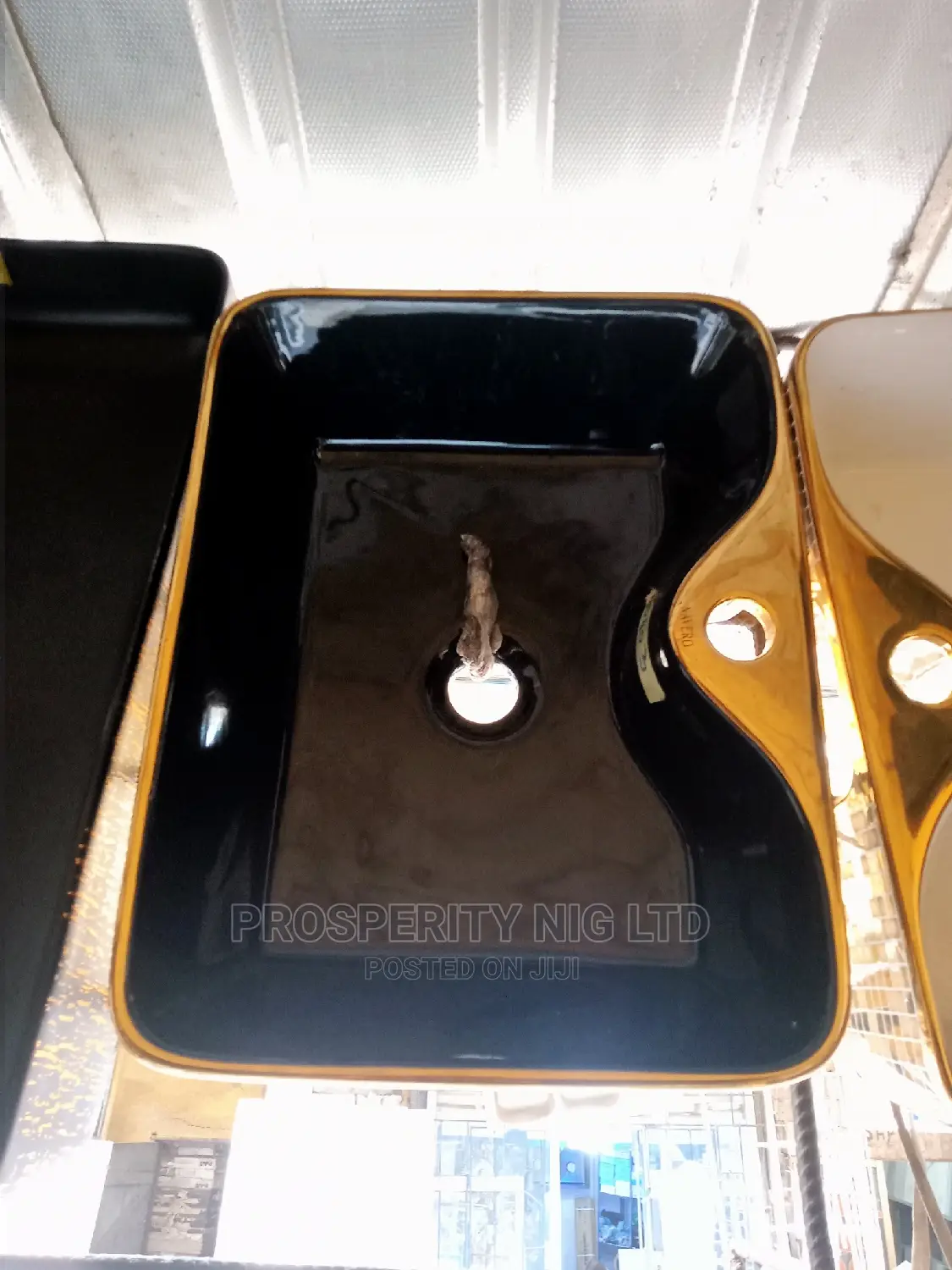 Black and Gold Vanity Basin