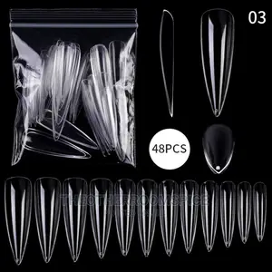 48pc Transparent Polygel Nail Acrylic Tips