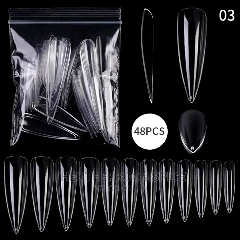 48pc Transparent Polygel Nail Acrylic Tips