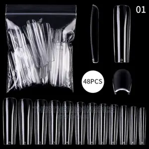48pc Transparent Polygel Nail Acrylic Tips