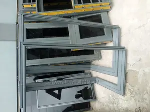 Grey Aluminum Windows With Burglary