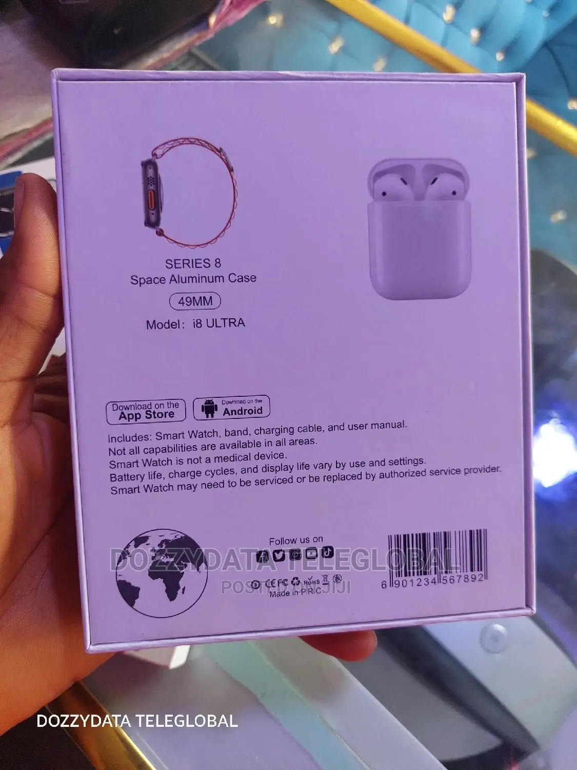 Smart Watch I8 Ultra 49mm TWO Strap for iPhone/Android