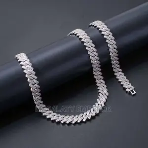 Zirconia Cuban Chain and Bracelet