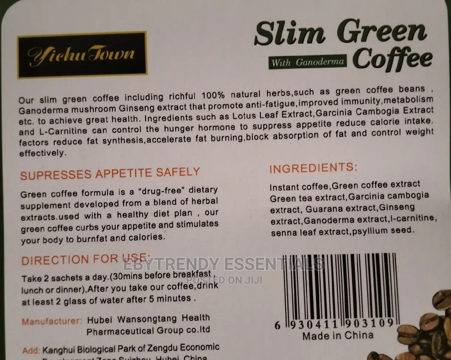 Slim Green Coffee With Ganoderma