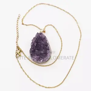 Amethyst Cluster Raw Gemstones Necklace