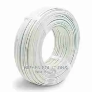 Flat Telephone Cable Stranded Wire, 100m, White