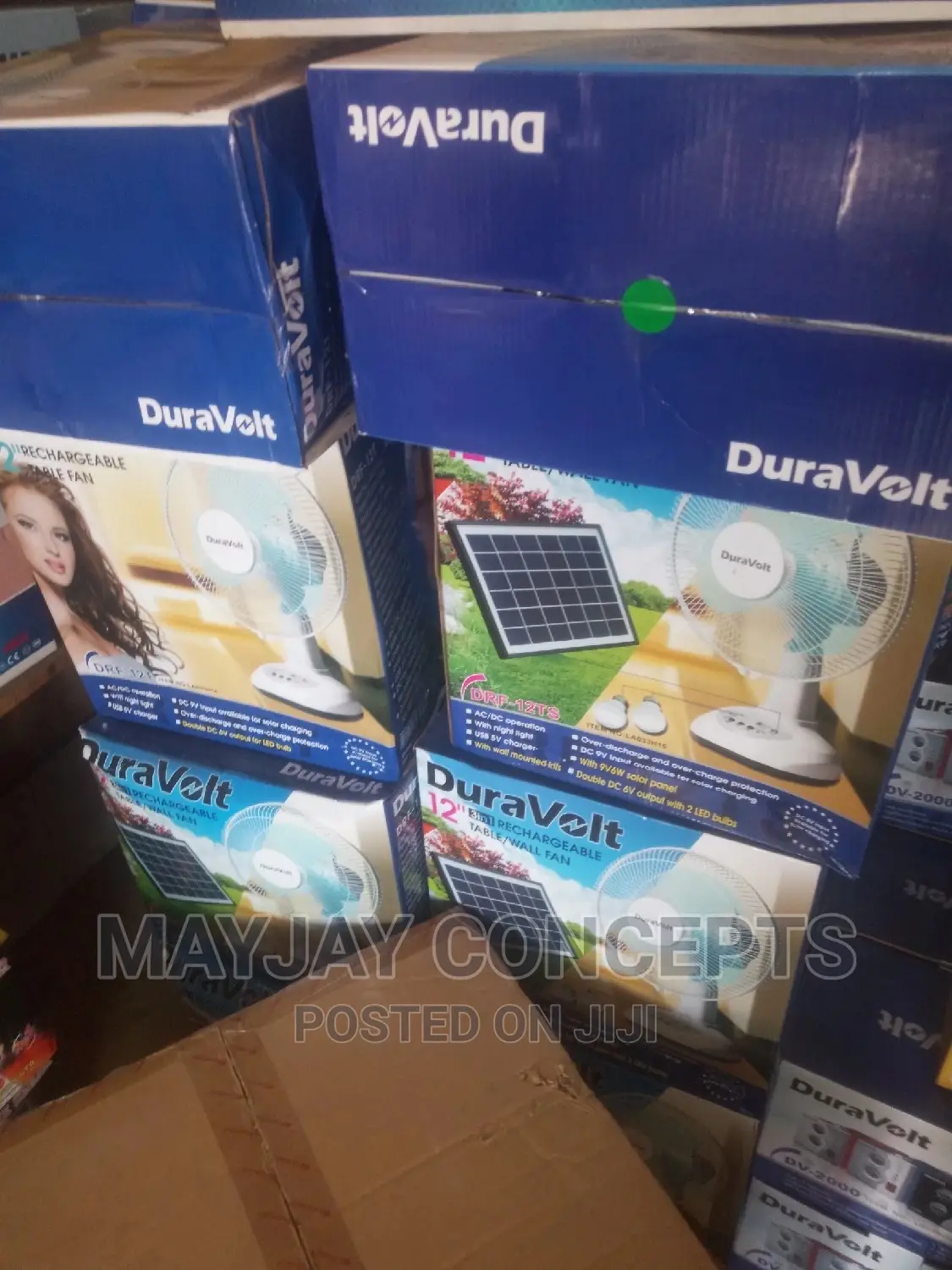 3in1 Duravolt Solar Rechargeable Table/Wall Fan
