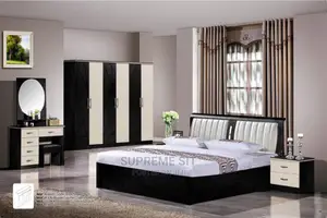 Bedframe Two Sides Drawers and Console Mirror.