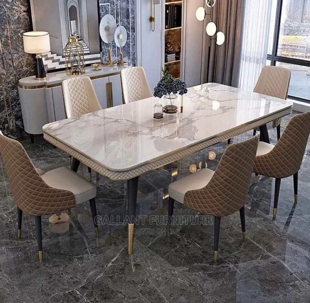 Quality Royal Marble Dining Set by 6