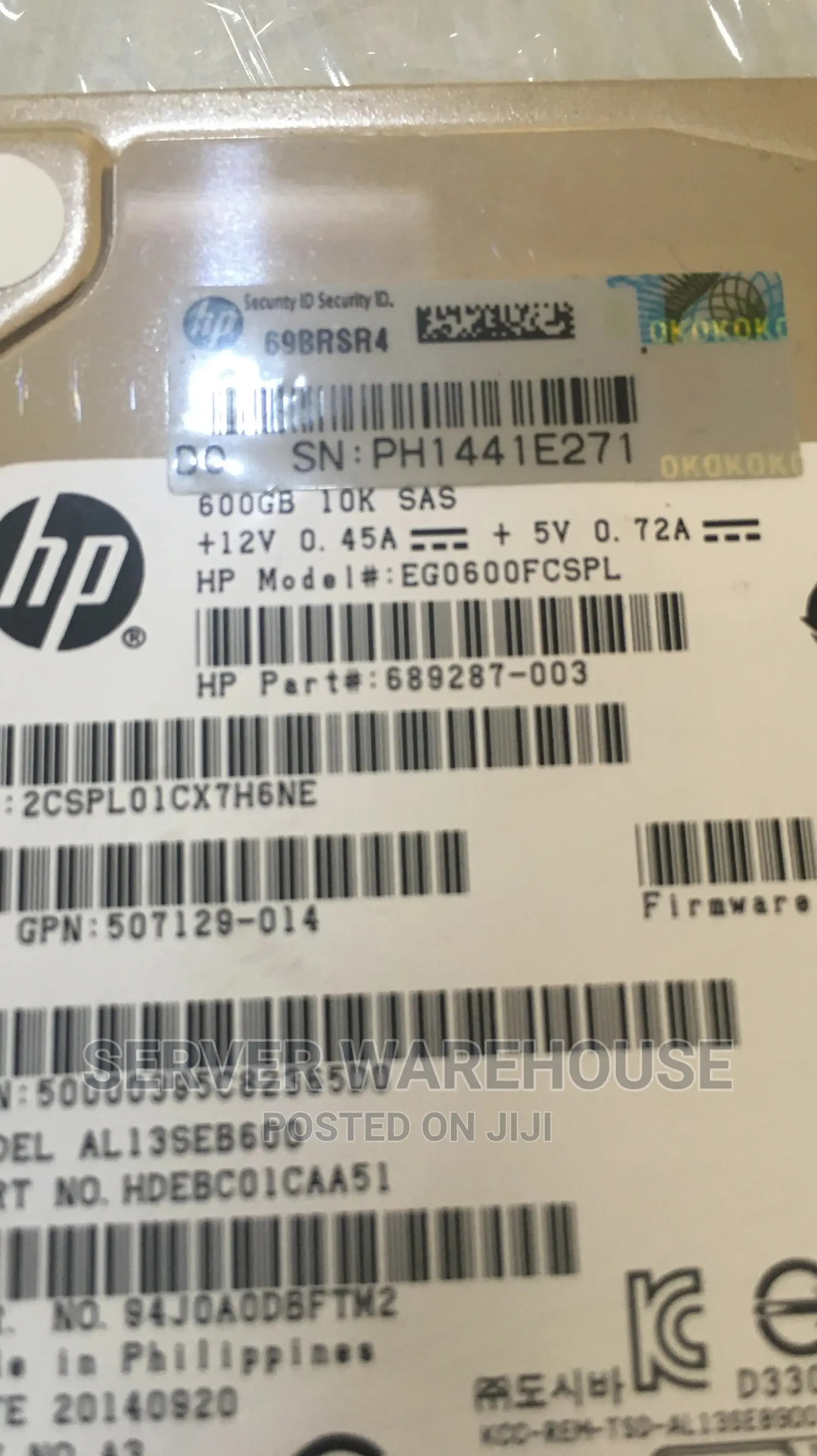 600 GB HP 2.5 Inches SAS Drive