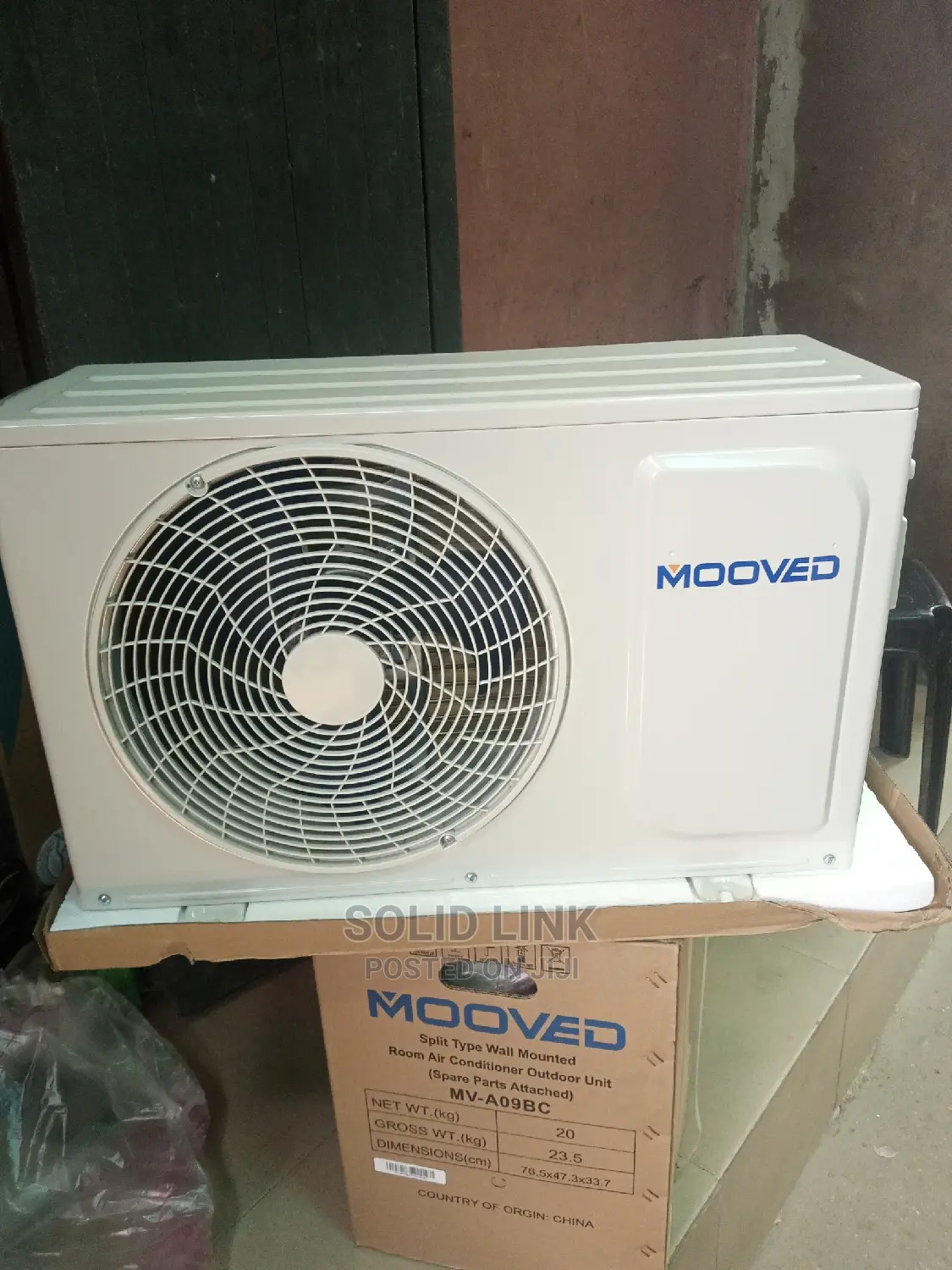 Mooved 1hp Air Conditioner 100%Cooper With Installation Kit
