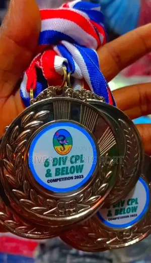 Metal Award Medals With Neck Ribbon Gold Silver Bronze Style